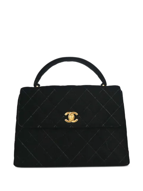 CHANEL Pre-Owned 1997 diamond-quilting top handle bag Black 4449014
