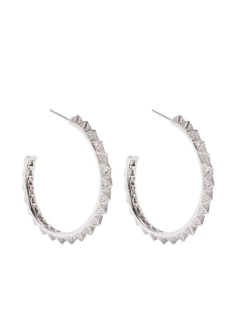 Eddie Borgo Pavé Pyramid hoop earrings Silver ER2007P010C