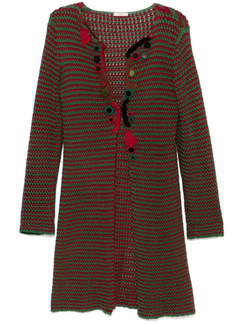 Prada Pre-Owned 2005 crochet embellished cardigan coat Green CSCR8306