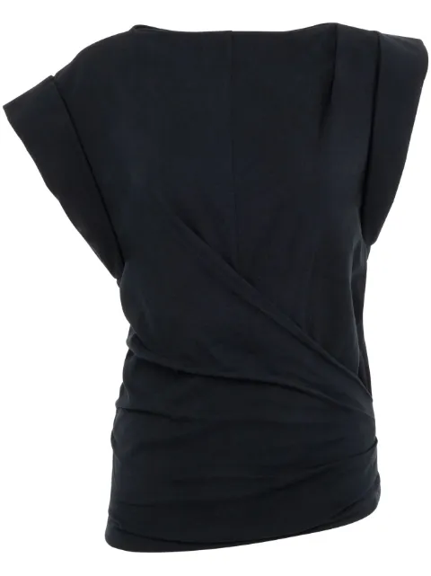 ISABEL MARANT Maisan draped short-sleeve T-shirt Black TS0207FAA1N41I