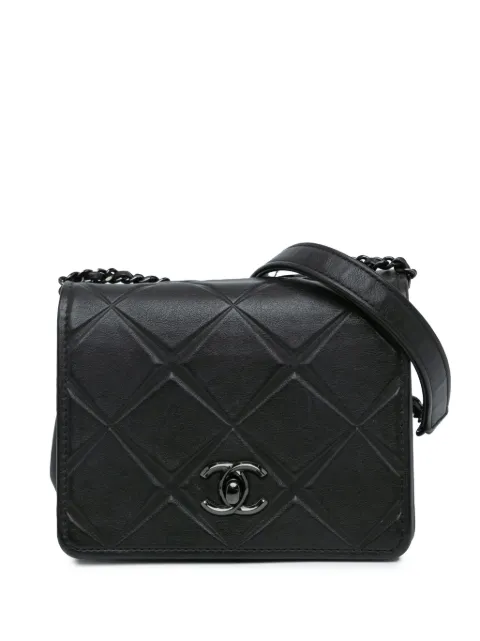 CHANEL Pre-Owned 2016-2017 Mini Calfskin Propeller Flap crossbody bag Black XC97VIWG4PZN7NJZ