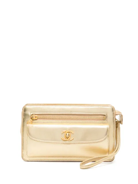 CHANEL Pre-Owned 1996-1997 CC turn-lock clutch bag Gold CHA6200NG