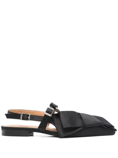 GANNI Big Bow slingback ballerinas Black S2859