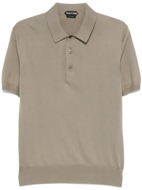 TOM FORD fine-knit polo shirt Green KPS004YMC024S25