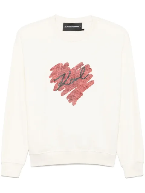 Karl Lagerfeld crystal-logo sweatshirt White A1W20045