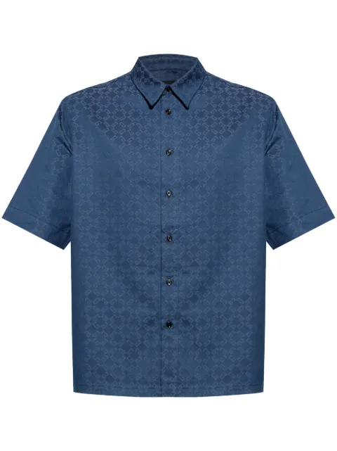 Givenchy monogram-pattern shirt Blue BM612P5YCC