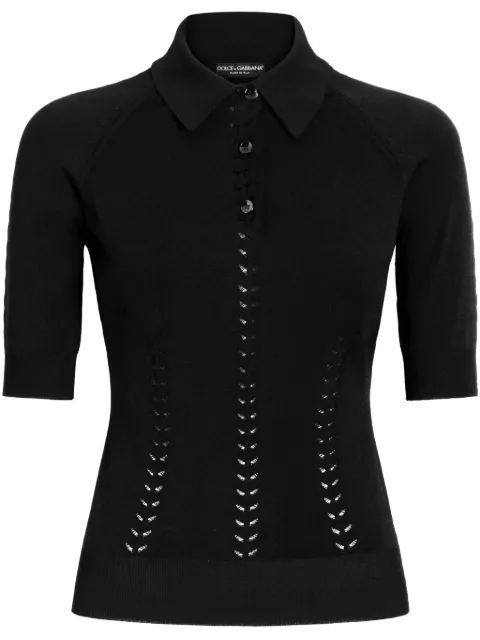Dolce & Gabbana DNA fine-knit top Black FXZ23TJAIRM