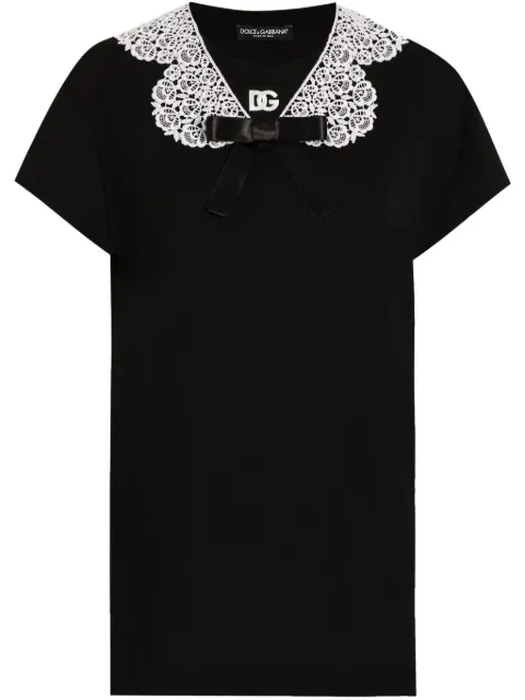 Dolce & Gabbana lace-trim blouse Black F8V50ZGDC5S