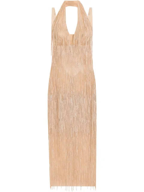Dolce & Gabbana fringed midi dress Pink F6TQBZGDC1Q