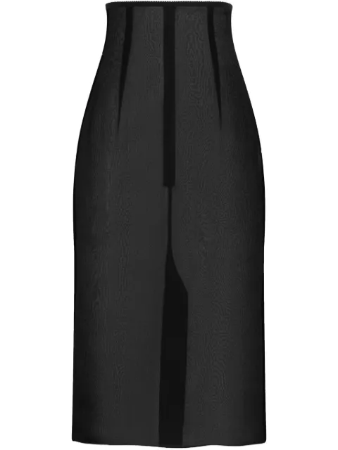 Dolce & Gabbana chiffon voile calf-length skirt Black F4BBYTFUAA1