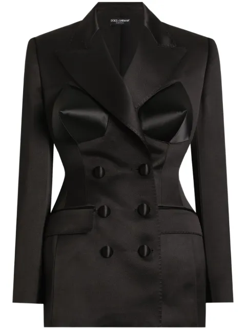 Dolce & Gabbana bouble-breasted duchess blazer Black F27ETTFU106
