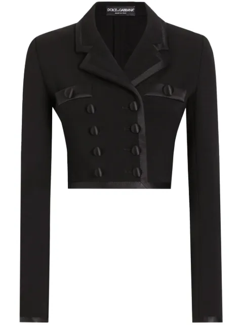 Dolce & Gabbana double-breasted cropped jacket Black F27EHTFUBD2