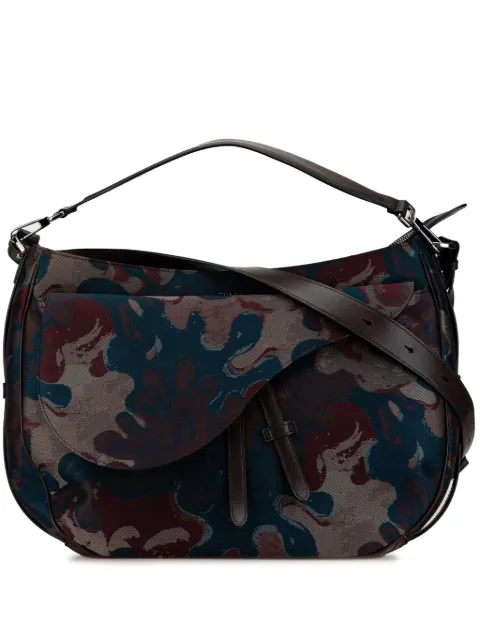 Christian Dior Pre-Owned 2021 Peter Doig Canvas Camouflage Soft Saddle Bag satchel Brown 52YM79OAA7KUBMOB