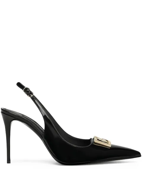 Dolce & Gabbana polished calfskin slingbacks Black CG0904A1037