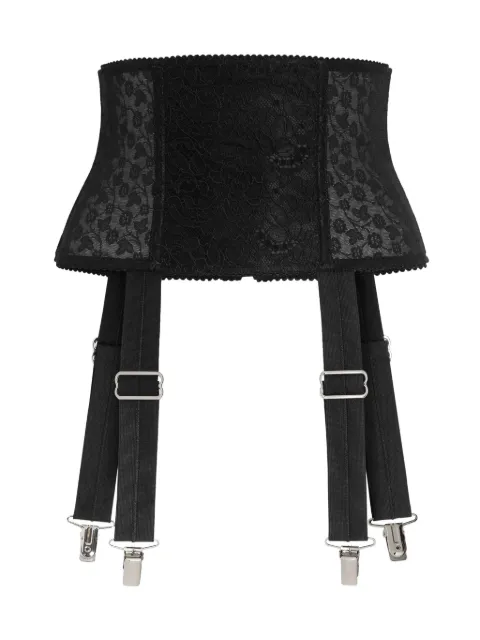 Dolce & Gabbana lace-appliqué suspender belt Black FB404AGDC2P