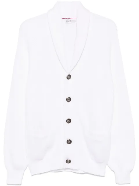 Brunello Cucinelli ribbed cardigan White MNI708606C2473