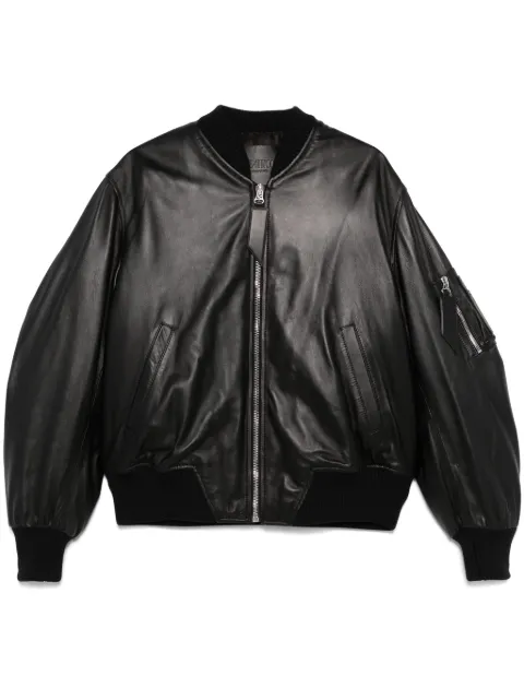 The Attico Anja zip-up leather bomber jacket Black 251WCB00004LBT128AA