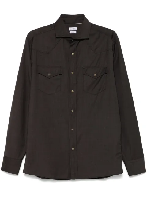 Brunello Cucinelli virgin wool shirt Grey MM6704008C051