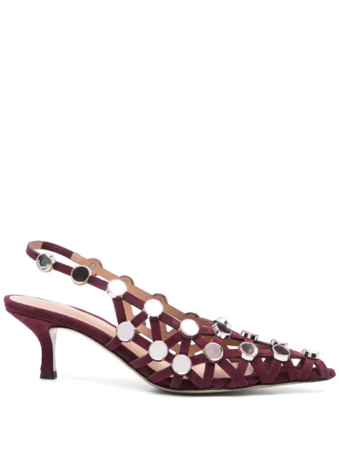 The Attico 50mm Grid slingback pumps Purple 250WSH00844LBT007SA