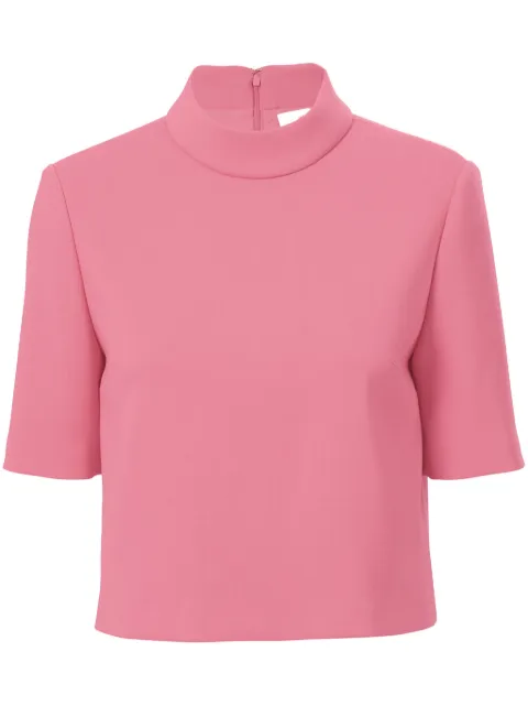 Carolina Herrera short-sleeve mock-neck top Pink R2511N229BWT
