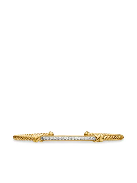 David Yurman 18kt yellow gold Petite Helena Cablespira Station diamond bracelet (3mm) Gold B16569D88ADI