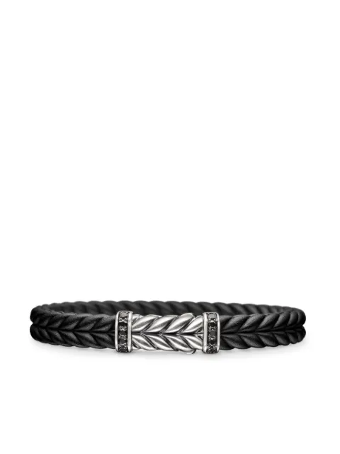 David Yurman sterling silver Chevron diamond bracelet (9mm) Silver B25572MSSABDRBRBK