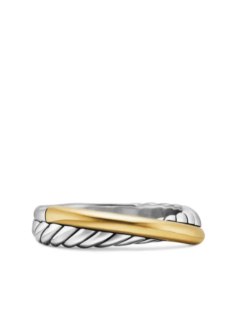 David Yurman 18kt yellow gold and sterling silver Crossover band ring (5.3mm) Silver R06565S8