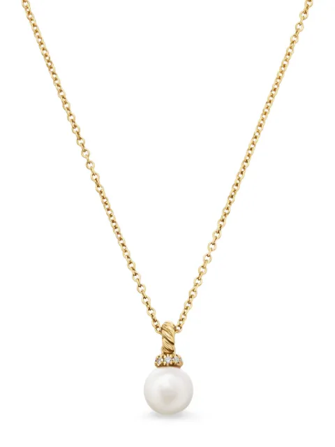 David Yurman 18kt yellow gold Petite Solari diamond and pearl necklace (11.5mm) Gold N13640D88DKWDI18
