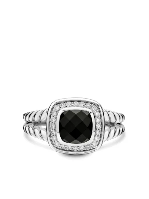 David Yurman sterling silver Petite Albion onyx and diamond ring (7mm) Silver R07443DSSABODI