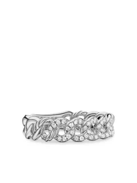 David Yurman sterling silver Belmont Curb Link diamond ring (5mm) Silver R16350DSSADI