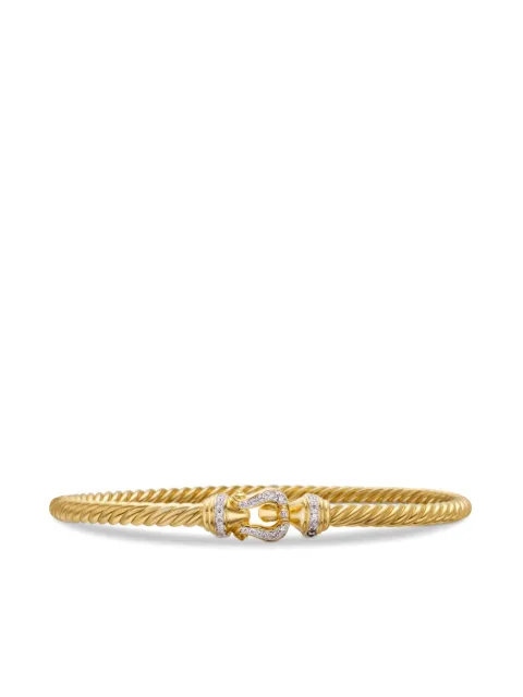 David Yurman 18kt yellow gold Buckle Cablespira diamond bracelet (3.5mm) Gold B16253D88ADI