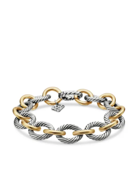 David Yurman 18kt yellow gold and sterling silver Oval Link Chain bracelet (12mm) Silver BC0132S8