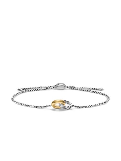 David Yurman 14kt yellow gold and sterling silver Petite Cable bracelet (15mm) Silver B18193S4