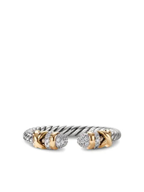 David Yurman 18kt yellow gold and sterling silver Petite Helena Open diamond ring (2.5mm) Silver R16709DS8ADI