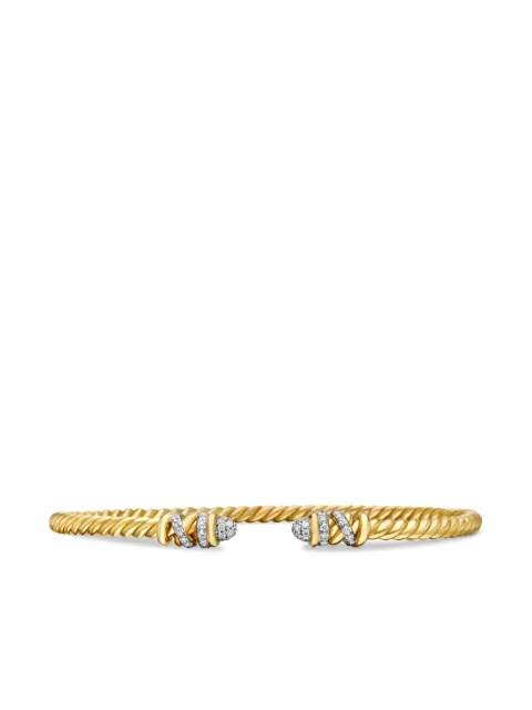 David Yurman 18kt yellow gold Petite Helena Cablespira Station diamond bracelet (3mm) Gold B16709D88ADI