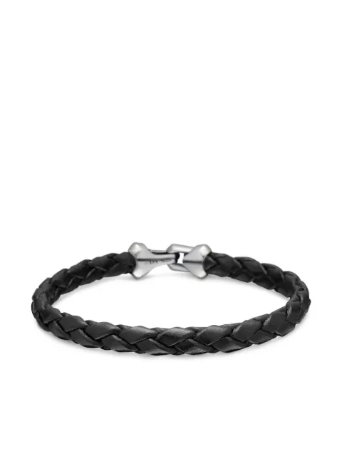 David Yurman sterling silver Armory leather bracelet (6.6mm) Silver B15772MSSBKLE