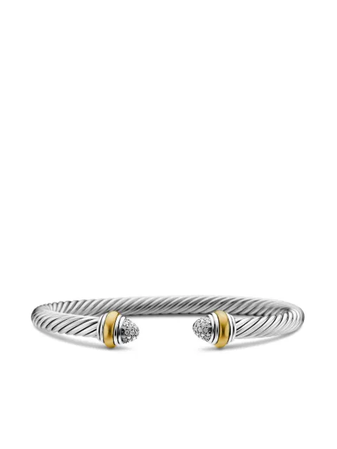 David Yurman 14kt yellow gold and sterling silver Classic Cable diamond bracelet (5mm) Silver B12381DS4ADI
