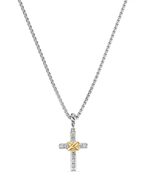 David Yurman sterling silver Petite Cross diamond necklace (20.8mm) Silver N18165DS8ADI17