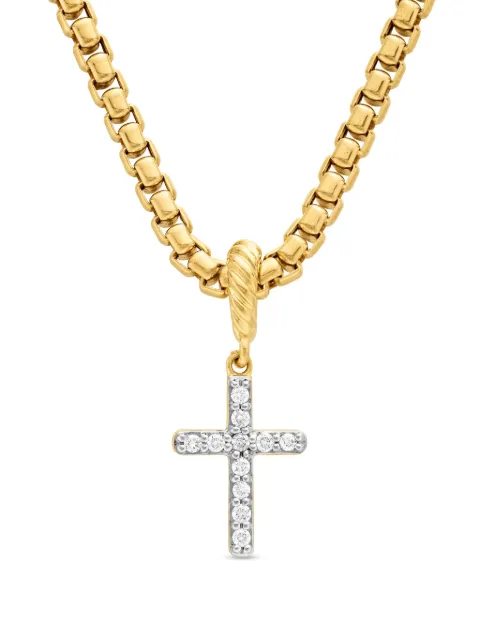 David Yurman 18kt yellow gold Cable Collectibles Cross diamond amulet (17mm) Gold D14865D88ADI