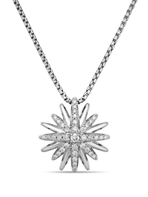 David Yurman sterling silver Starburst diamond pendant necklace (19mm) Silver N16904DSSADI18