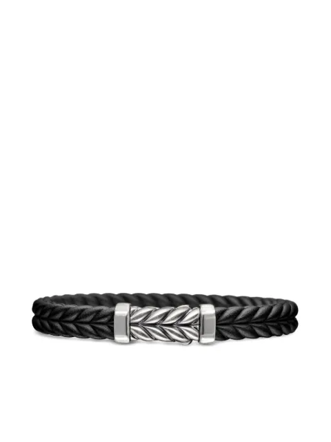 David Yurman sterling silver Chevron bracelet Silver B25572MSSBLKRBR
