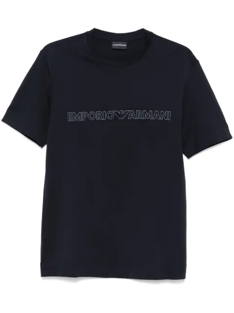 Emporio Armani logo-embroidered T-shirt Blue 6D1T981JOCZ