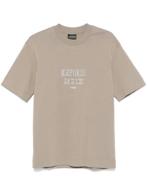 Emporio Armani logo-embroidered T-shirt Brown 6D1TQ91JWZZ
