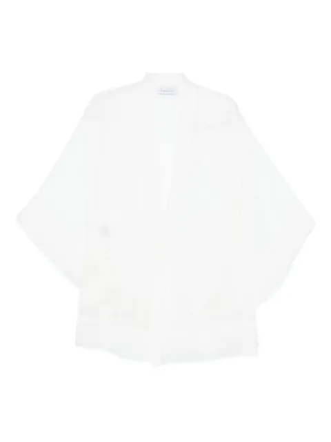 Carine Gilson tulle-detail robe White SA0990GOC25NATNAT
