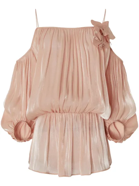 Genny floral-appliqué blouse Pink 78AAM613N0380