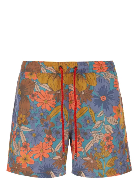4FF floral-print swim shorts Blue BB01M07493
