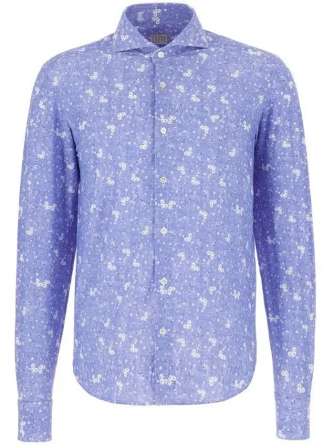 4FF floral-print shirt Blue MILANOFRA113