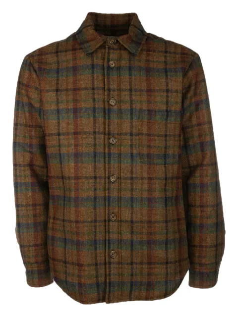 4FF checked wool shirt Neutrals O1TRAPLPL035