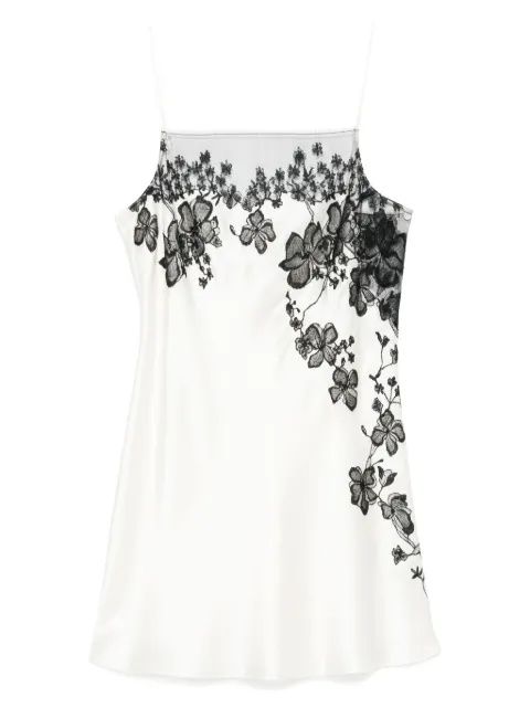 Carine Gilson lace-detail silk slip dress Neutrals SA0406HSC25PELBLK
