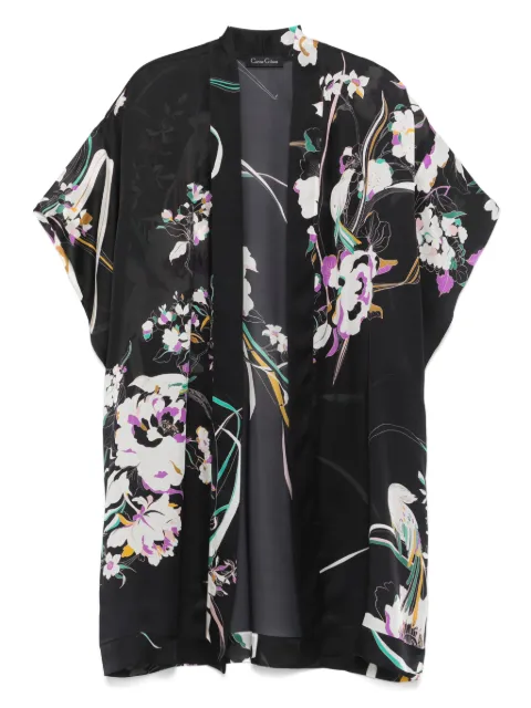 Carine Gilson floral-print silk robe Black PR0955PC25PBK